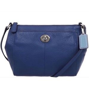 Coach Blue/Denim Color Leather Crossbody  NWT
